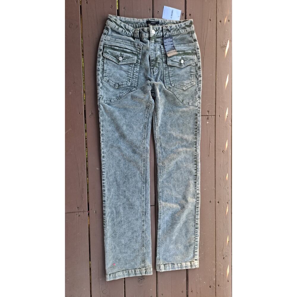 NWT Thick Wale Cargo Wide Leg Corduroy Pants, Green, Large, Forever 21 Grunge